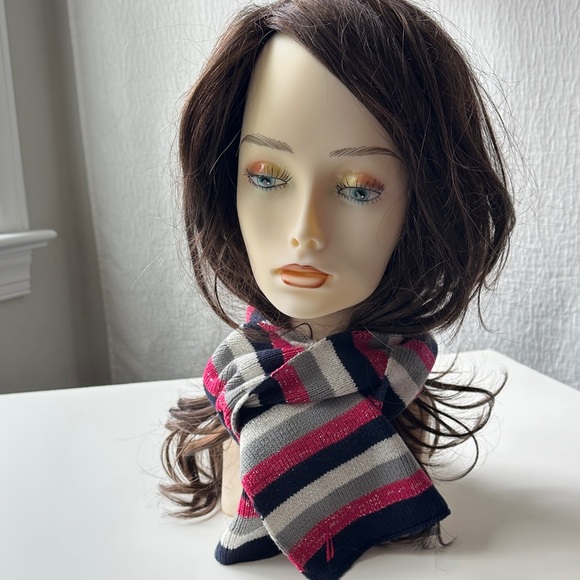 Nautica Accessories - Nautica Striped Pink, Navy and Gray Scarf